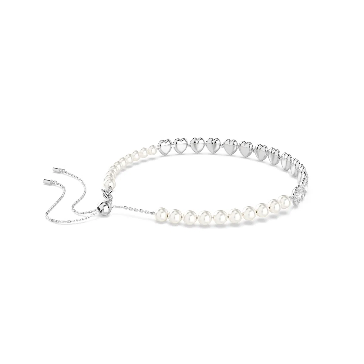 Swarovski Ariana Grande Collection - Collares, pendientes y pulseras con cristales transparentes y perlas con acabado de rodio