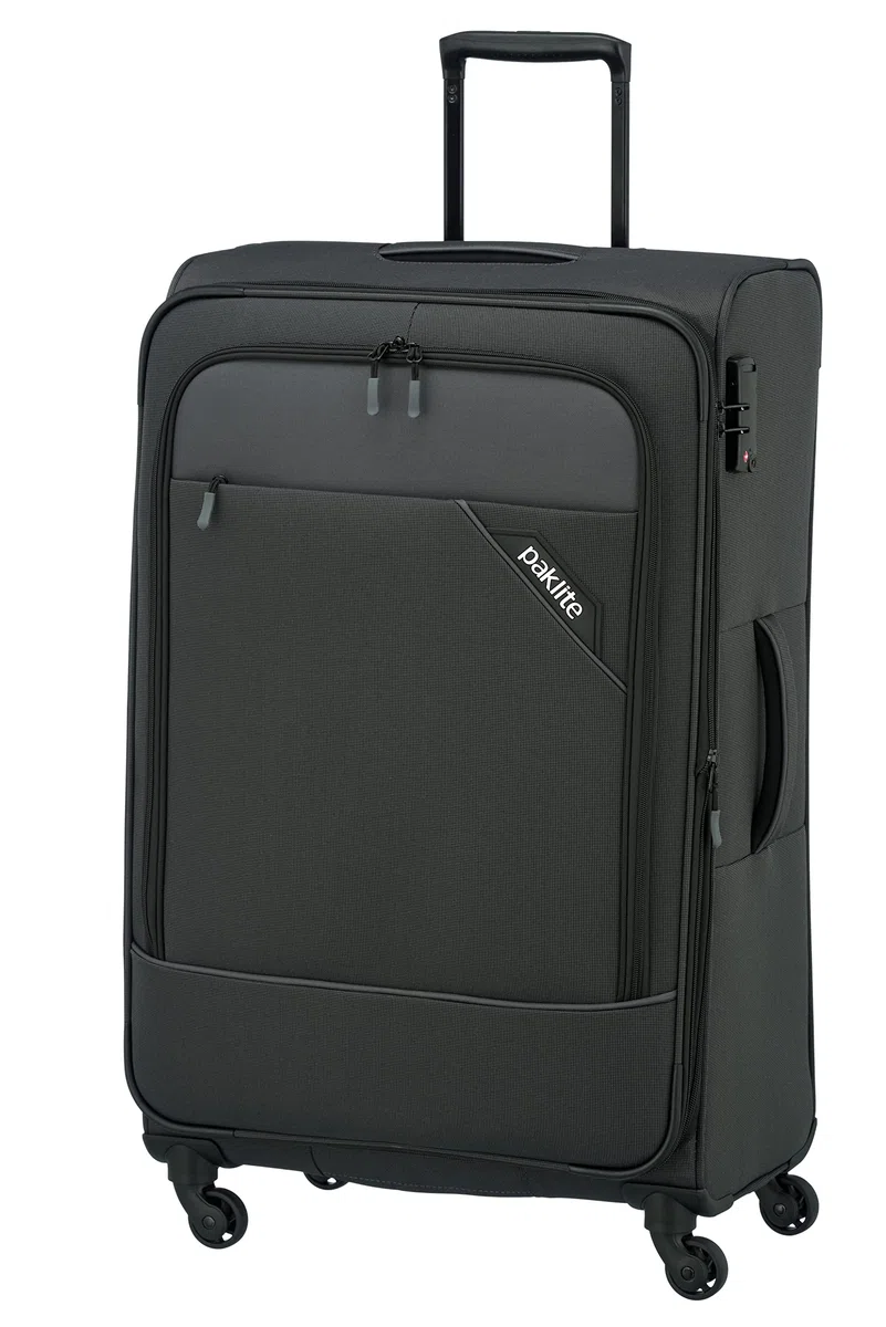 paklite Maleta de Viaje de 4 Ruedas, Carro Soft Shell Grande, Ampliable, Derby, Elegante Carrito con Pliegue de expansión, Cierre TSA, 77 cm, 102-115 litros