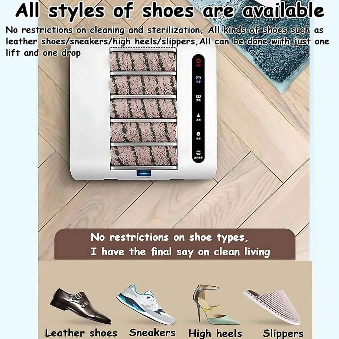 Máquina Automática para Limpiar Suelas, Abrillantador De Zapatos Recargable por Inducción, Limpiador, para La Entrada Viviendas Y Hoteles