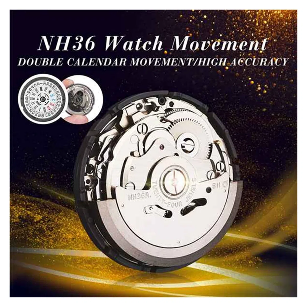 Movimiento de Reloj mecánico automático, Movimiento de Reloj mecánico para Hombre, Movimiento NH36, repuestos para Relojes, Kit de reparación de Relojes,