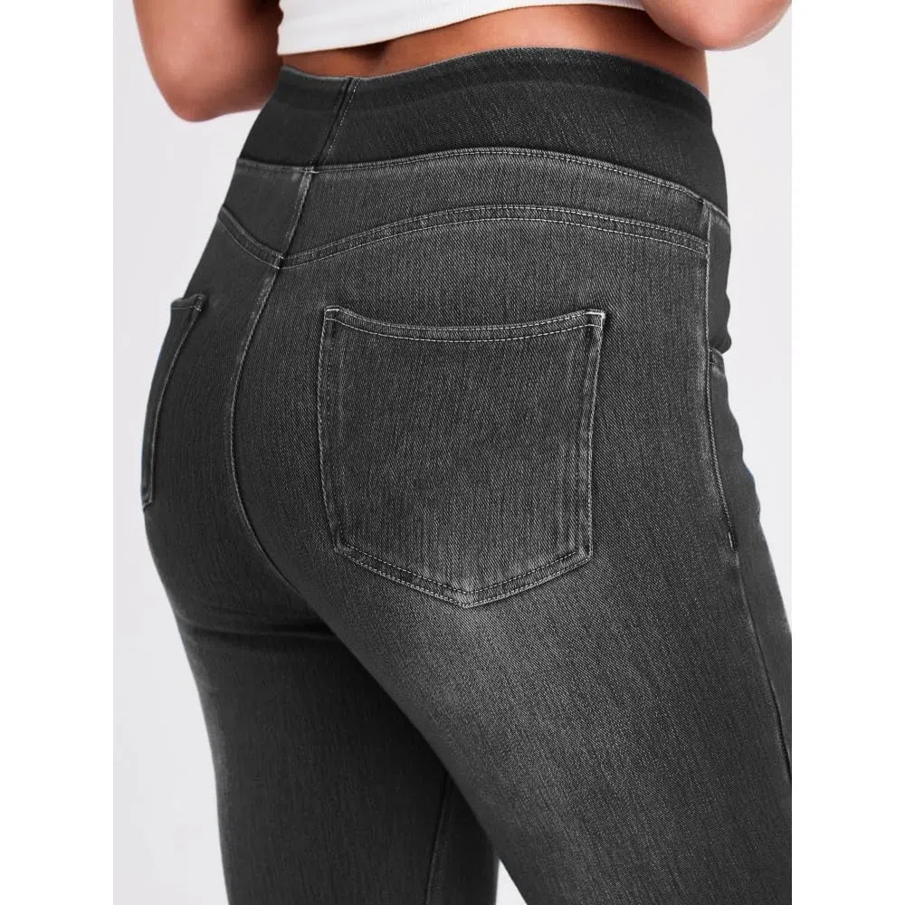 Jeans Mujer Stretch de Tiro Alto Corte Bootcut Lavado Denim Pantalones Casual Efecto Moldeador con Bolsillos Ajuste Recto y Cómodo skinny/A/S