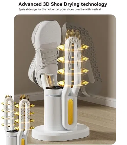 Secador de zapatos y botas con temperatura y temporizador ajustables, secado rápido con tubos extraíbles para calzado y accesorios