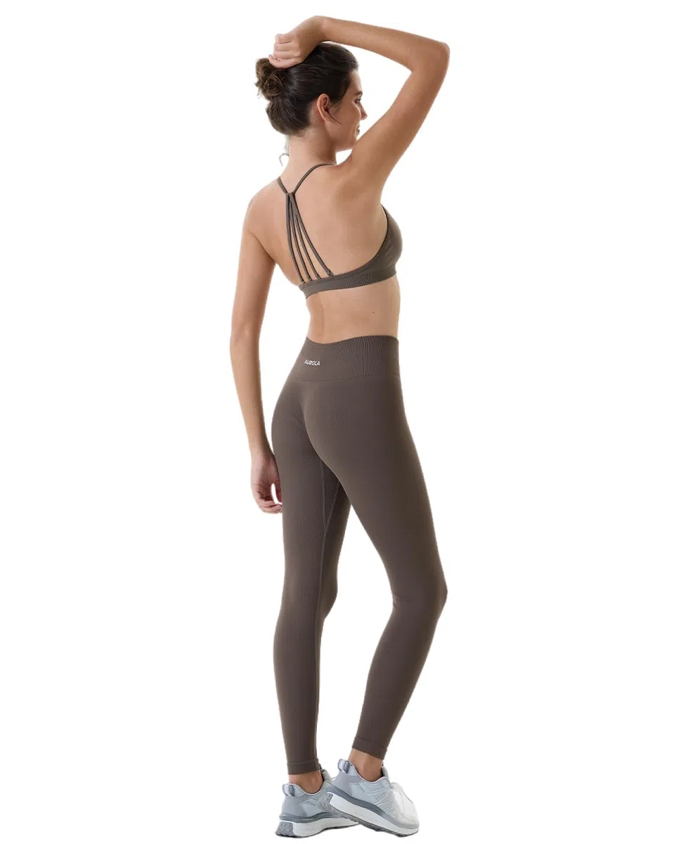AUROLA - Leggings de entrenamiento para mujer, control de abdomen, a prueba de sentadillas, acanalados, gruesos, sin costuras, pantalones activos