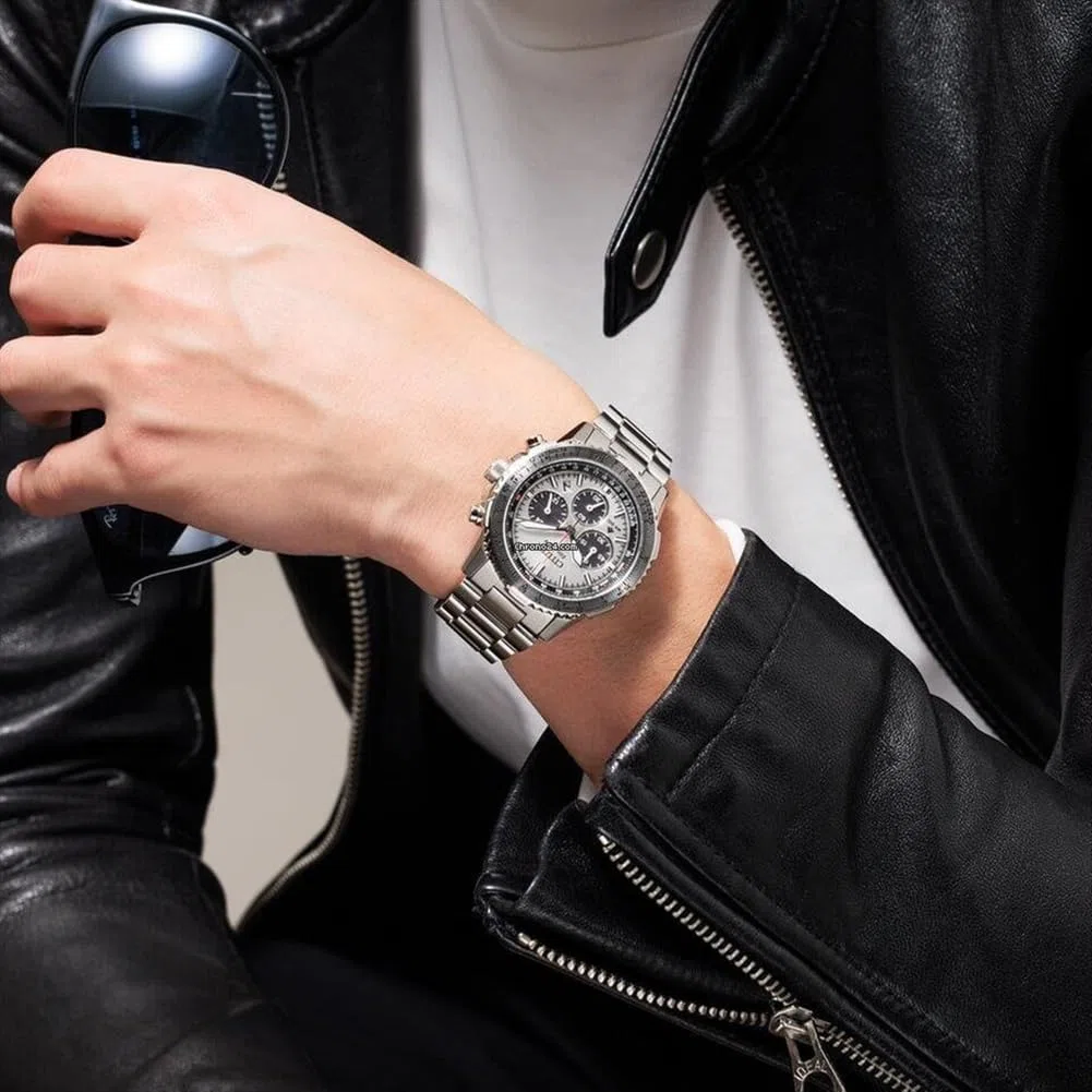 CITIZEN Eco-Drive Promaster Air Navihawk - Reloj unisex con cronógrafo solar con correa de acero inoxidable de 40 mm de diámetro en diferentes variantes