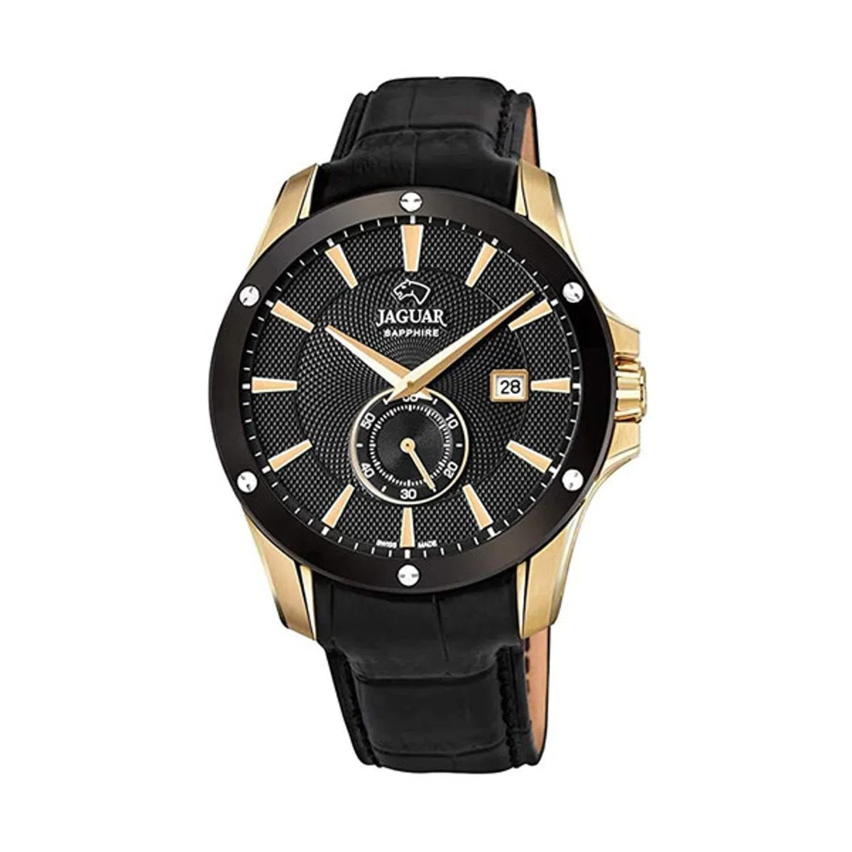 Jaguar Reloj Modelo J881/1 de la colección ACAMAR, Caja de 44 mm Negro con Correa de Piel Negro para Caballero