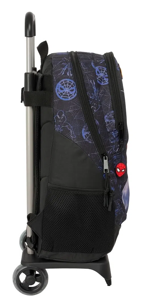 Safta SPIDERMAN ATTACK - Mochila Escolar con Carro, Ideal para Niños de Diferentes Edades, Cómoda y Versátil, Calidad y Resistencia, 33x15x43 cm