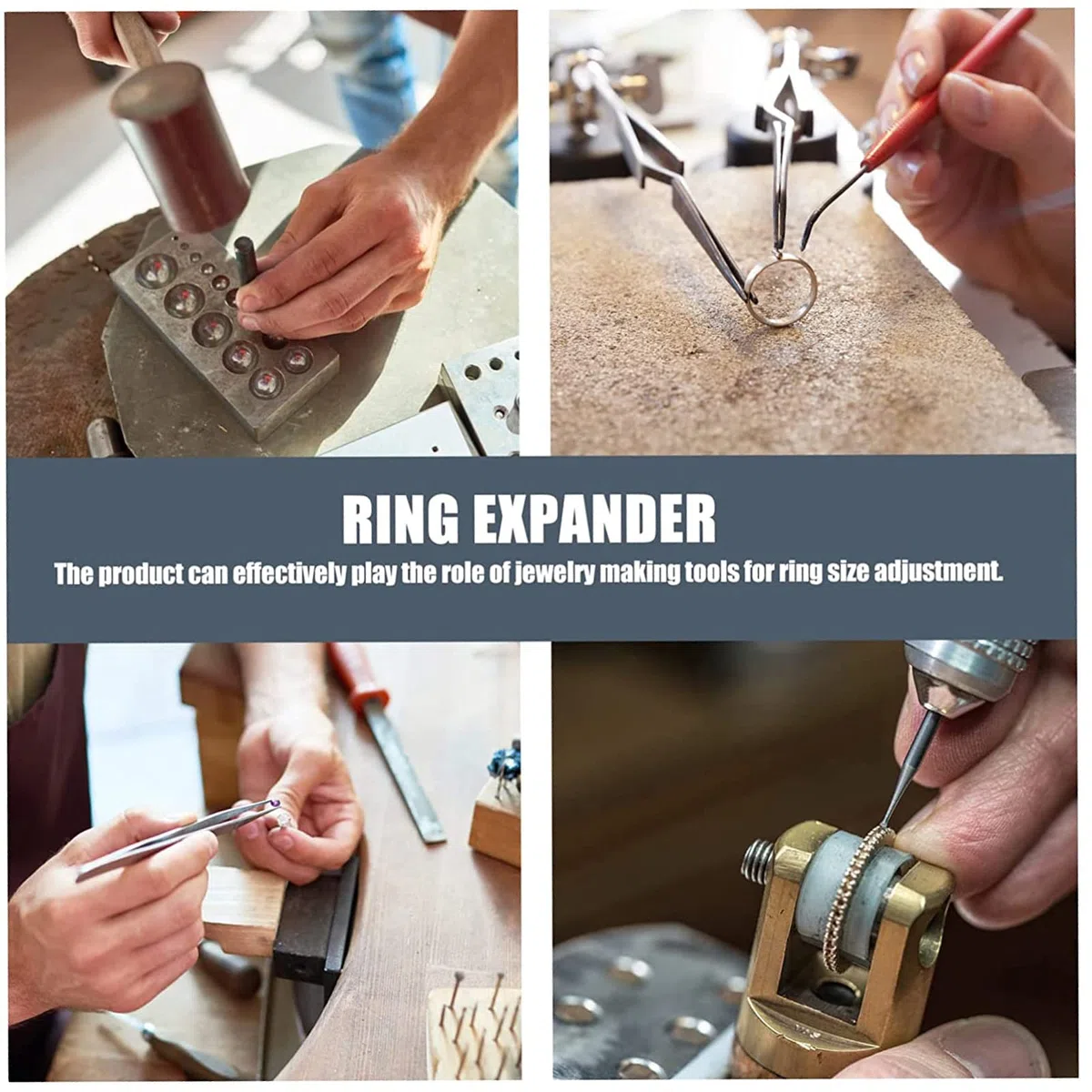 Herramienta de ajuste de tamaño reductor y ampliador de anillos, herramienta de ajuste de hierro, herramienta de ajuste de anillos de moneda, herramienta de ajuste de joyería para reparación de