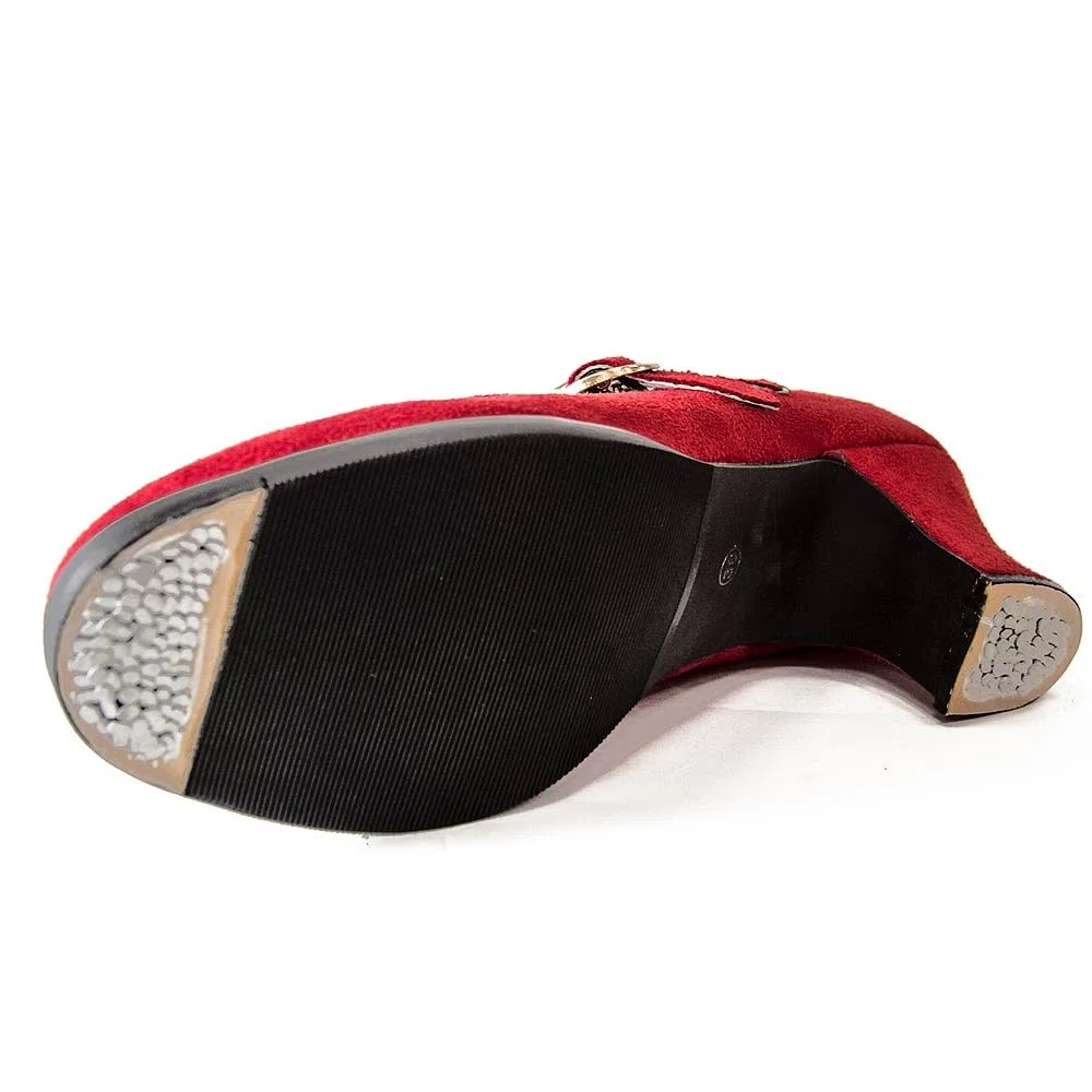 Zapatos de Flamenco de Dos Correas en Ante y Doble Suela