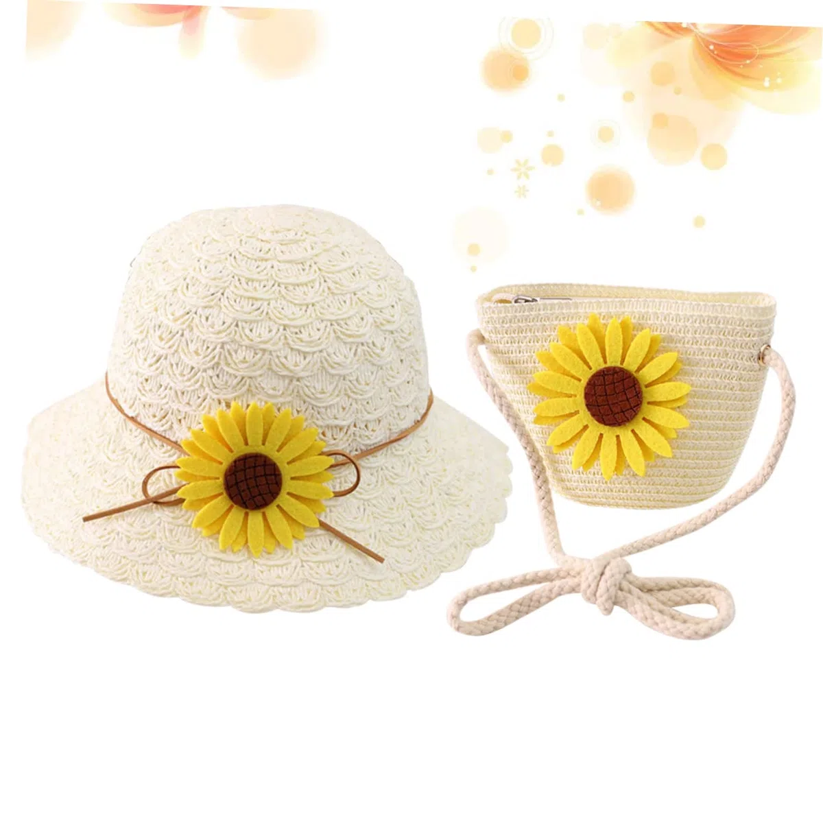 Healvian 2 Piezas Sombrero De Sol para Sombrero De Sol De Bebé Juventud Marrón Gorra De Bolsa De Playa Protección Playa Borde Verano