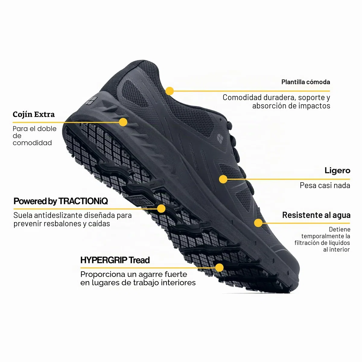 Shoes for Crews Zapatilla Endurance II para Hombre, Antideslizante, Cómoda | Transpirable, resistente a líquidos, acolchado adicional, TRIPGUARD, antideslizante para hostelería y restauración