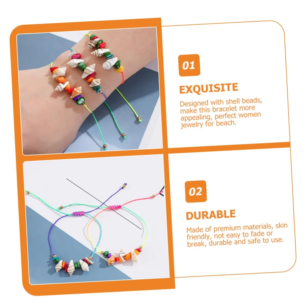 60piezas Pulsera De Conchas De Playa Para Mujer De Joyería Bohemia Ligera y Confortable Accesorios De Verano Para Tobilleras y Muñecas Para Especiales