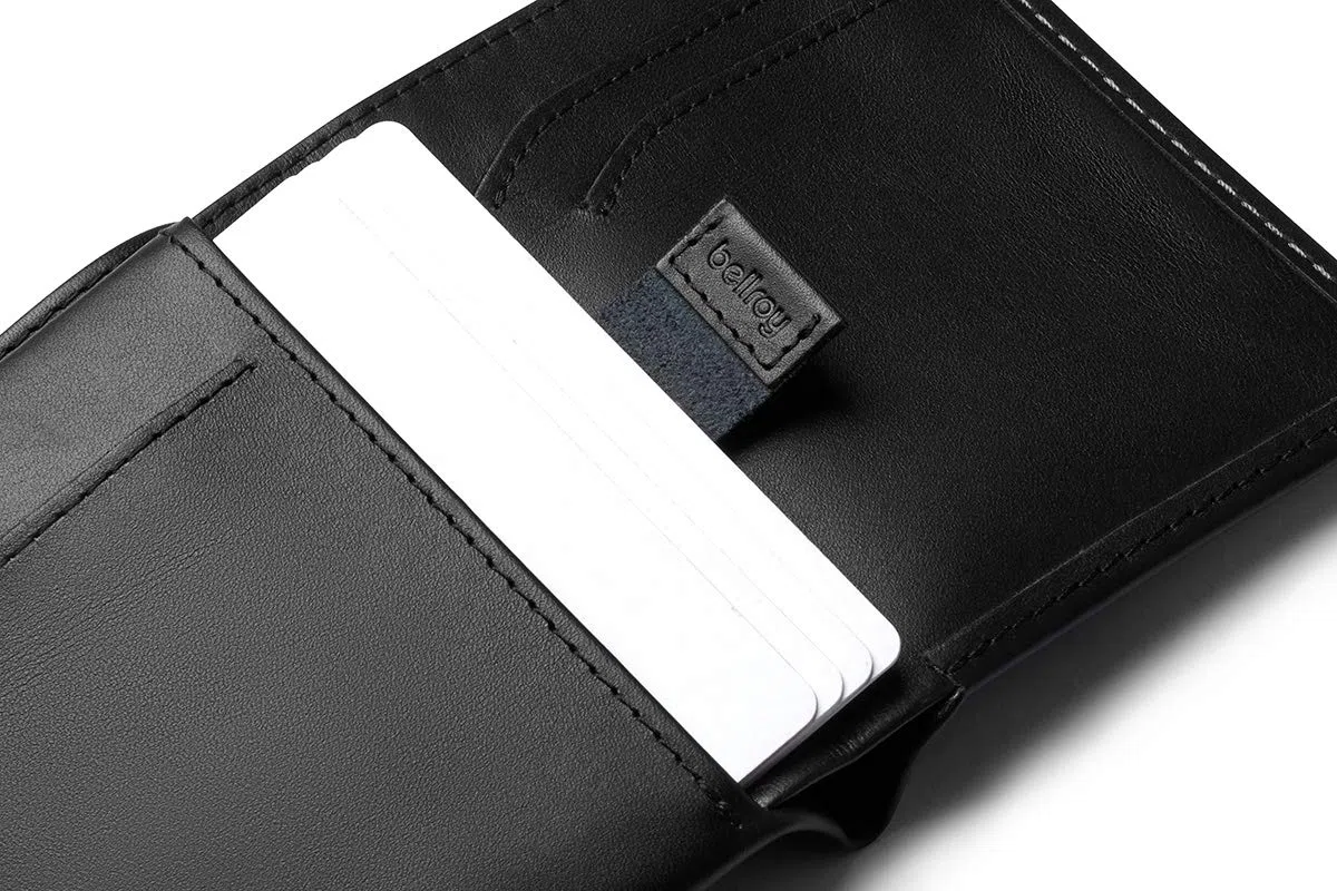 Bellroy Note Sleeve, Cartera de Piel Slim, edición con protección RFID Disponible (Máx. 11 Tarjetas, Efectivo y Monedas) - Black - RFID