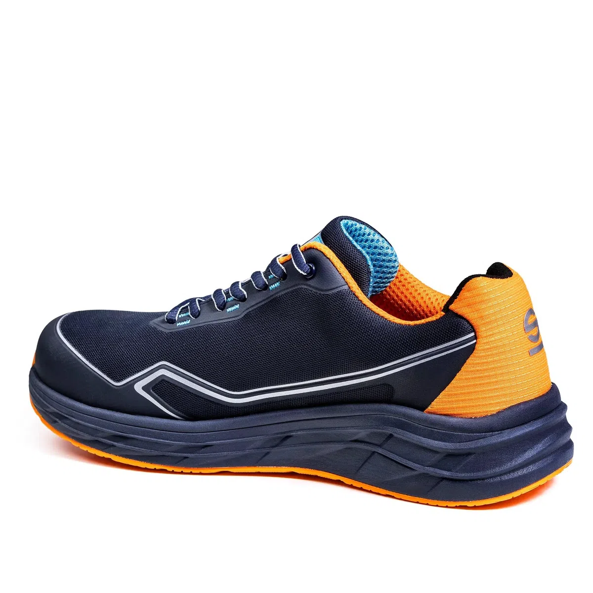 Sparco Teamwork Gulf Mirage Zapatos de Seguridad para Hombre S1PS ESD HRO Bajos. Ultraligeros, con amortiguación EVA, Parte Superior 3D Transpirable. Diseño Oficial Gulf. EU 43