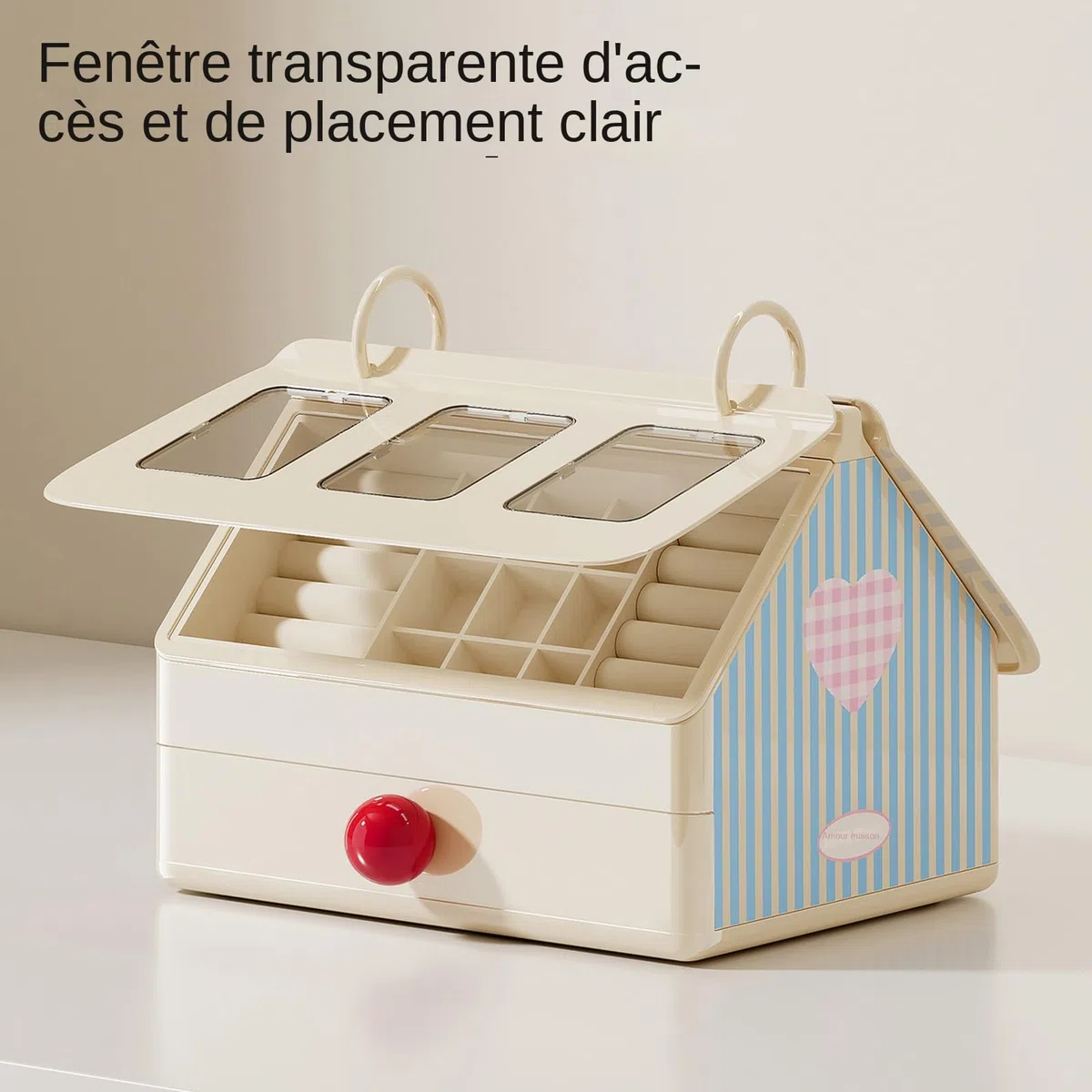 De Joyas Para Adolescentes Con Cajón Forma De Casa Adorable Organizador | Estuche De Almacenamiento Para Pendientes para Mujeres Niños Familia Amigos Pulseras Cepillos Baño Escritor