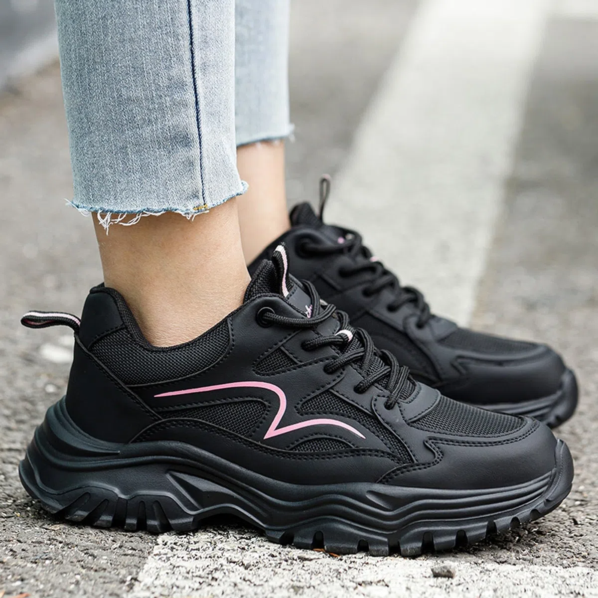 Zapatillas Deportivas Mujer Running, Zapatillas Casual Mujer Deportivos, Botas Trabajo ProteccióN Laboral con Suela Gruesa Terciopelo con Cordones Malla Moda Zapatos Barefoot Shoes Shoes Deportivos