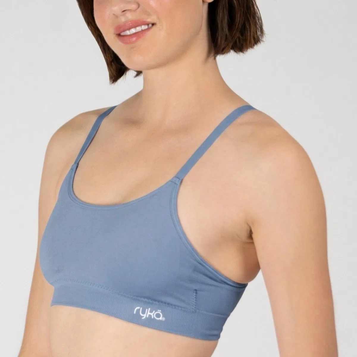 Ryka Katharina - Brasier deportivo sin costuras para yoga, espalda cruzada, sostén deportivo, almohadillas extraíbles, paquete de 3