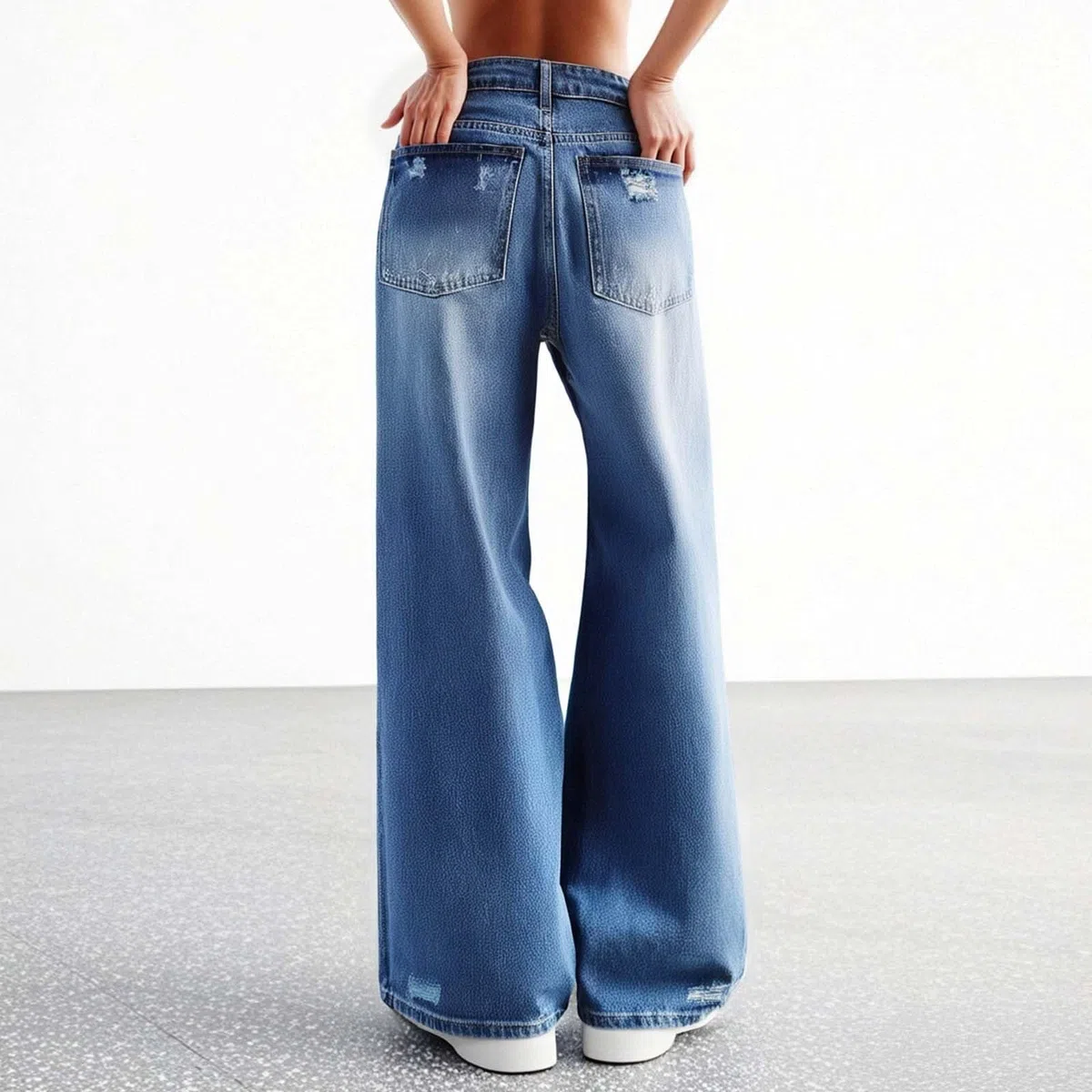 Ropa Mujer Vaqueros Elasticos Tejanos Ancho Pantalón Tallas Grandes Invierno Jeans Pantalones Ligero Baggy Casual Rectos Primavera