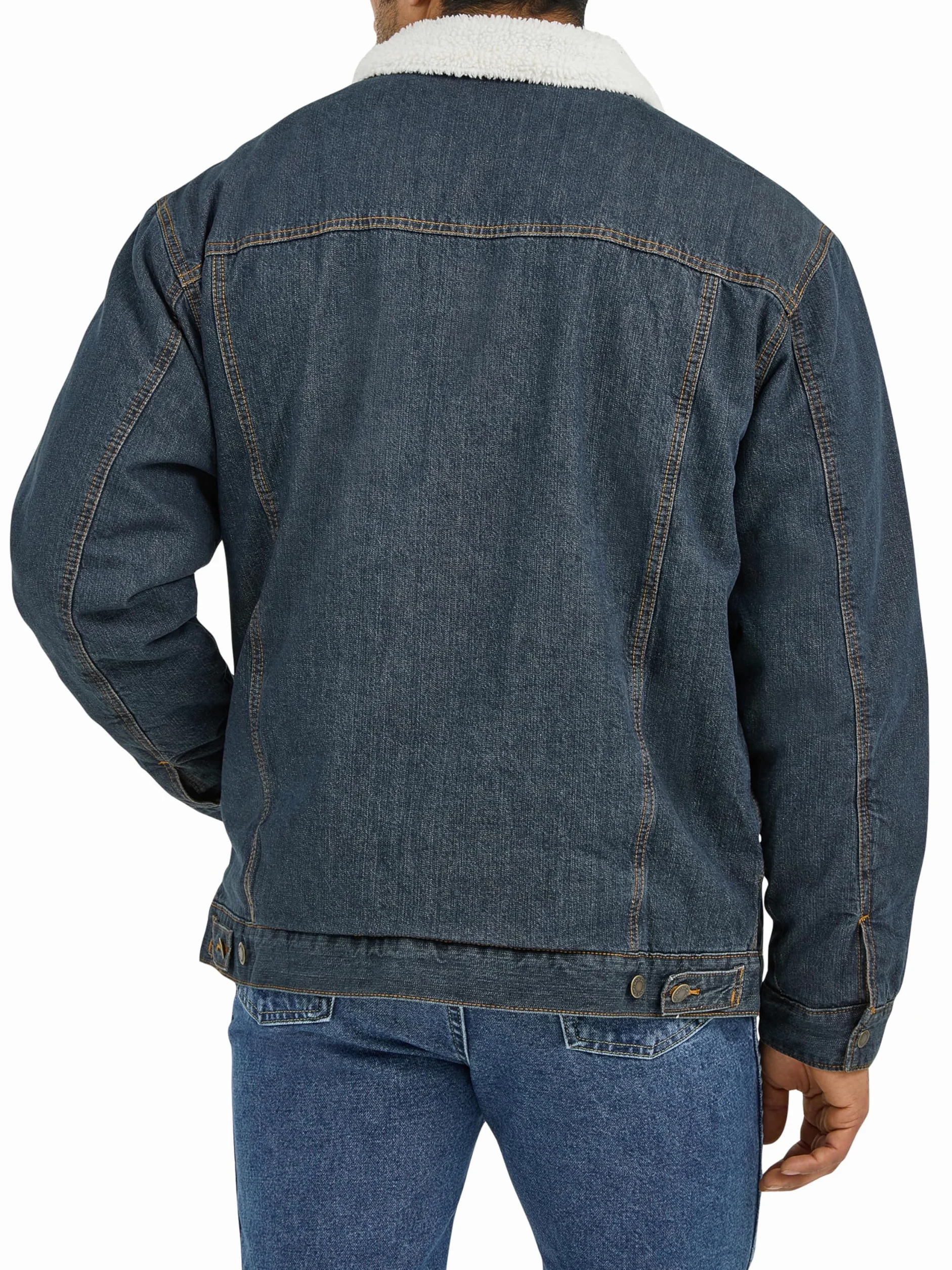 Wrangler Chaqueta vaquera con forro vaquero para hombre, corte vaquero
