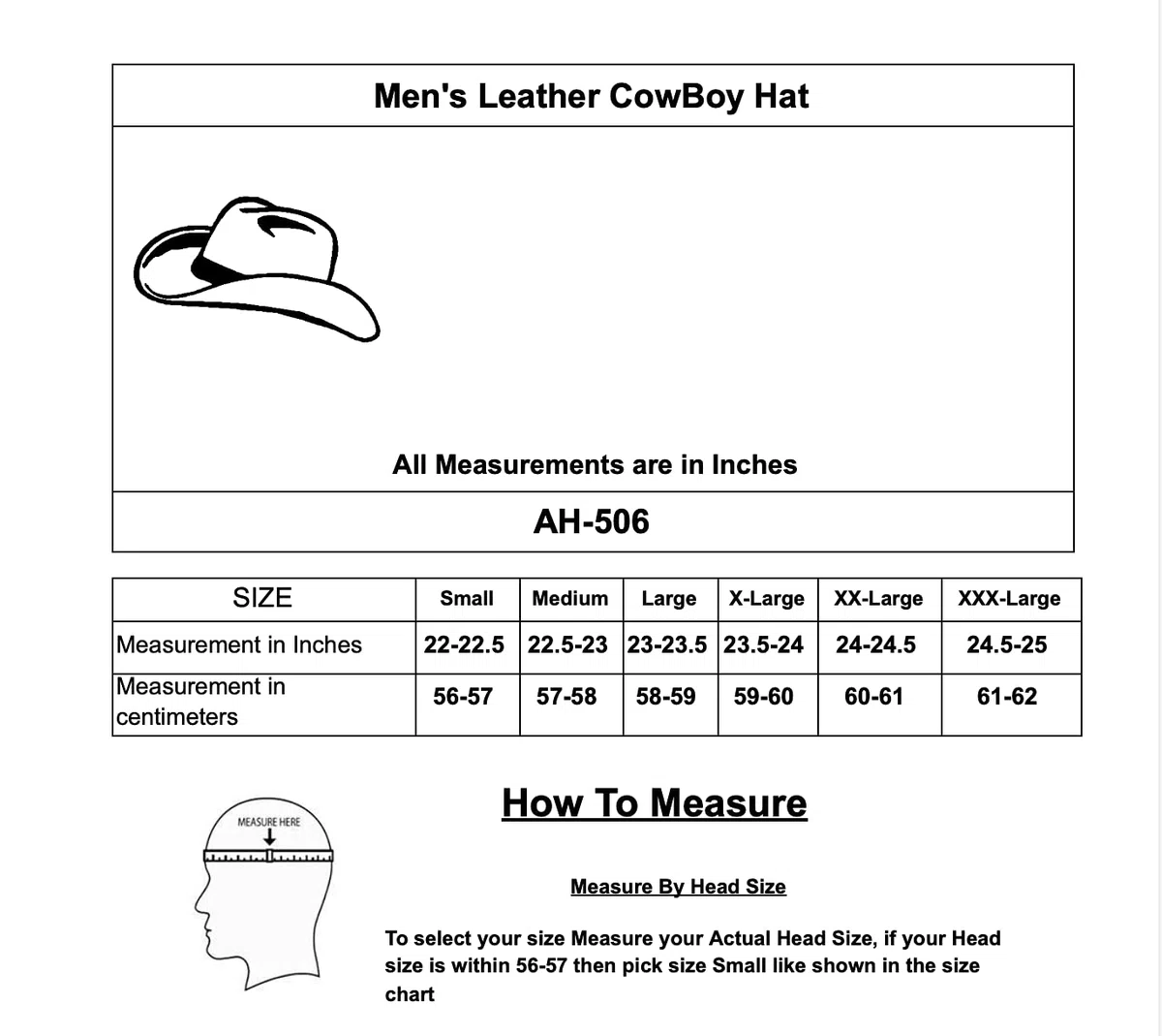 Sombrero vaquero de piel auténtica hecha a mano