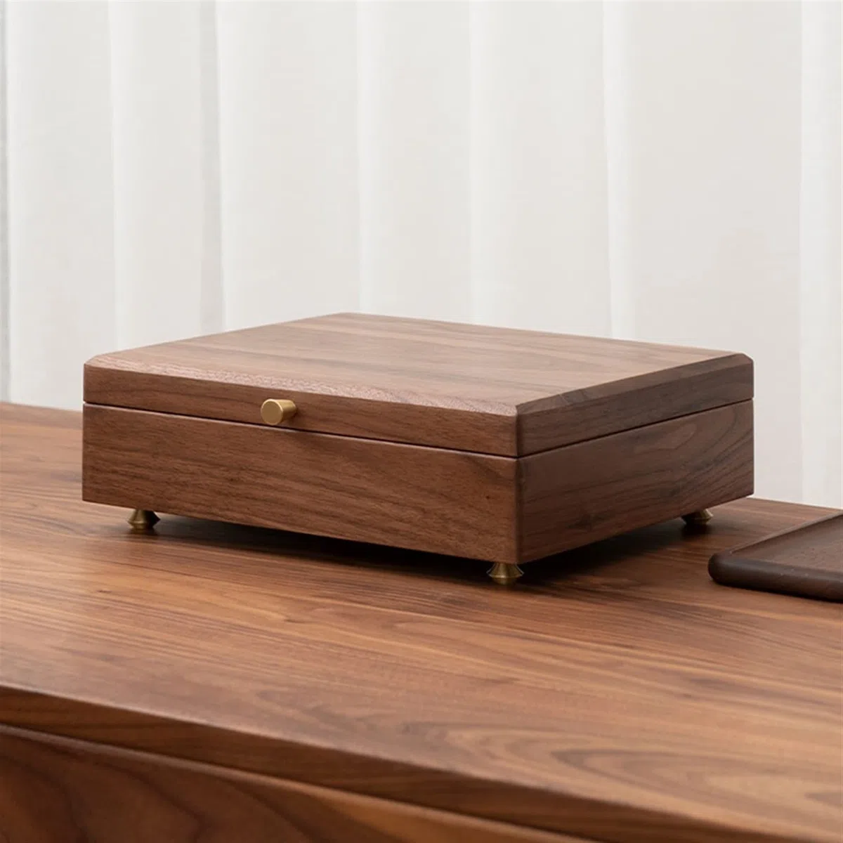 Joyero Decorativo Caja de almacenamiento de caja de joyería de 11.81 pulgadas Caja de joyería pequeña Caja de nuez negra Se puede almacenar anillo de pantalla Pulsera Pendientes Pendientes Reloj Cajas