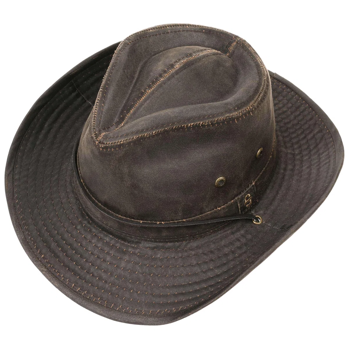Stetson Sombrero Diaz Western Hat with Chin Strap and Moldable Brim Cowboy Hat UV Protection 40+ Cotton Fabric Washed Design Men Summer Winter