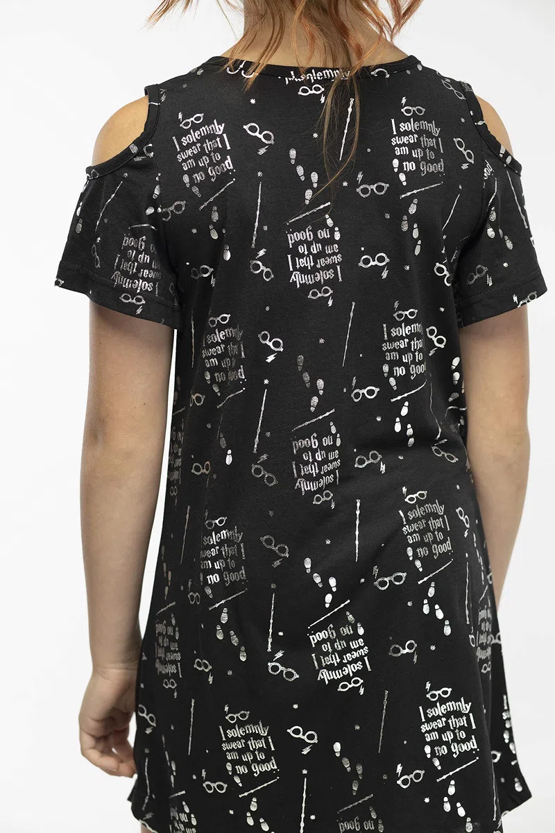 Intimo - Camisón de Harry Potter I Solemnly Swear con hombros recortados para niñas grandes