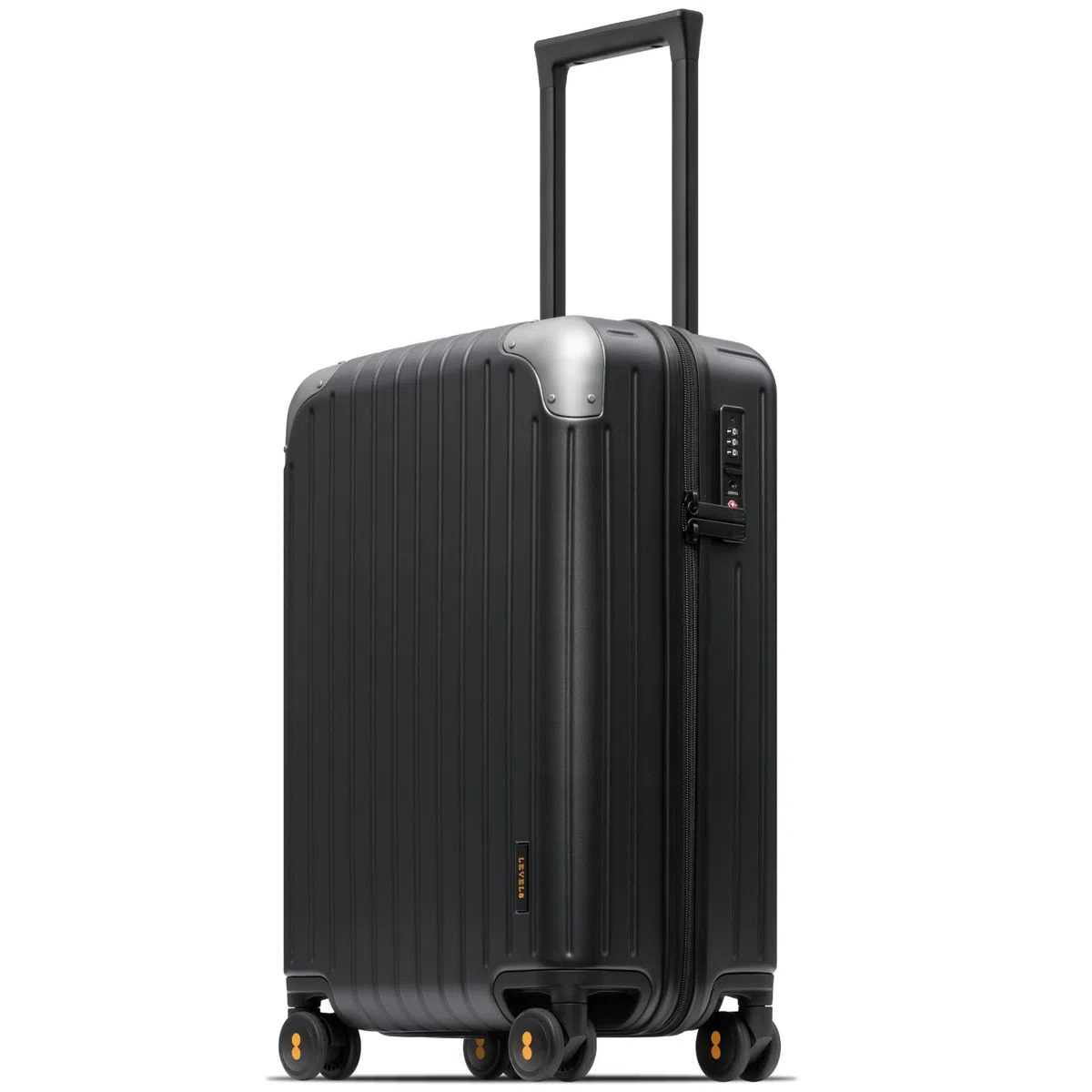 LEVEL8 Maleta Cabina Rígido Ligero ABS+PC TSA 4ruedas 55x37x23cm,34L, Negro | 4ruedas Silenciosa,Policarbonato
