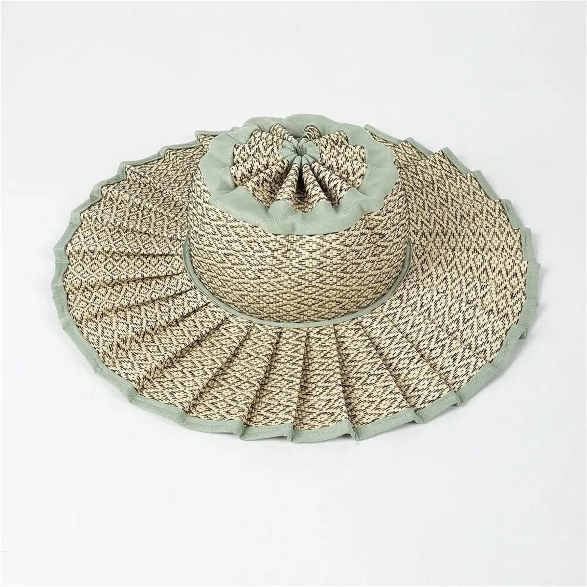 Sombrero Paja S/M/L/XL Primavera Verano Casual a Cuadros Sombreros de Sol ala Ancha for Mujeres Hombres Sombrero sombrilla al Aire Libre Paja Plegable Hombre