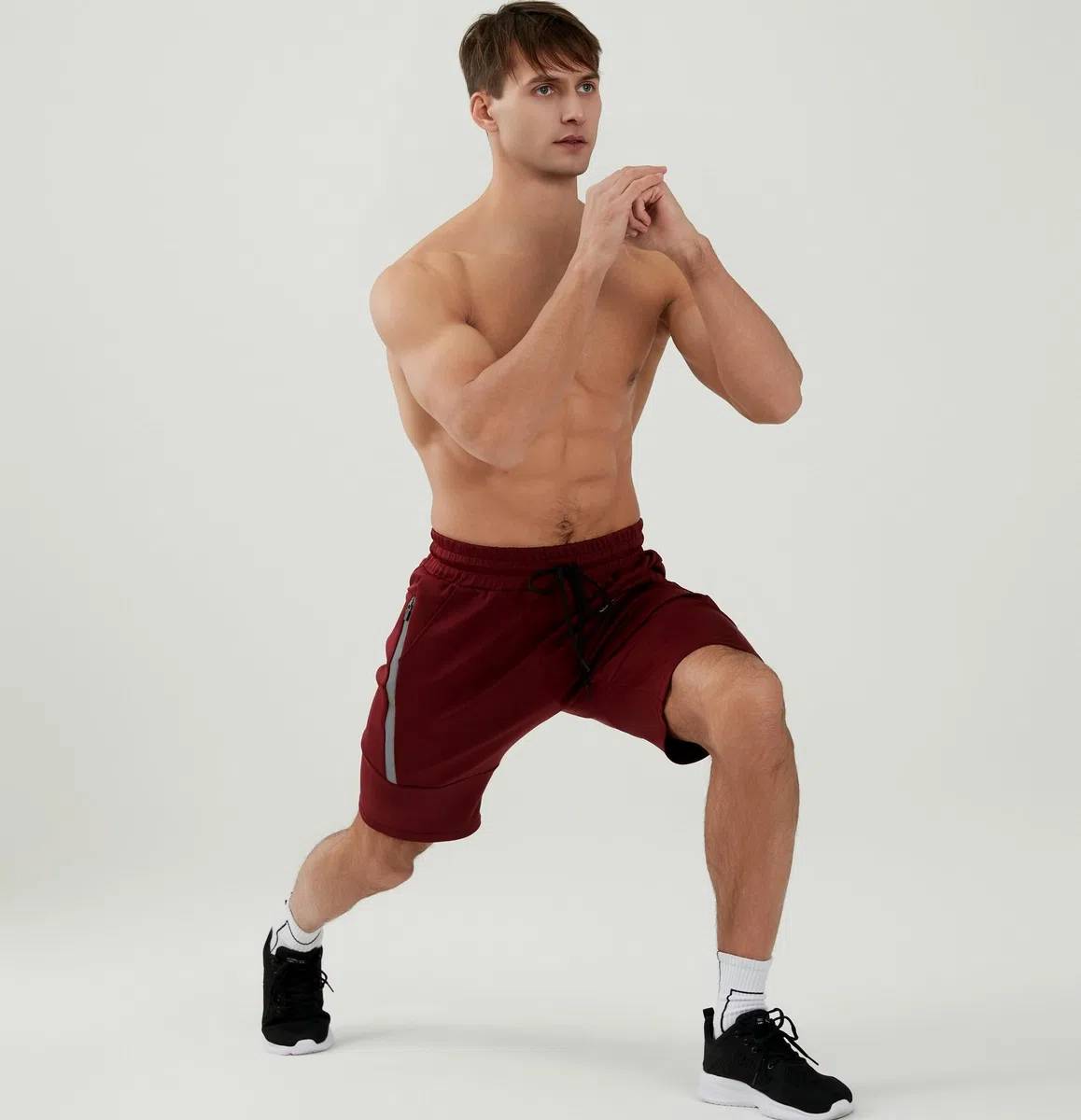 Pantalones Cortos para Hombre de Entrenamiento con Bolsillos con Cremallera para Correr, Gimnasio, Yoga, Crossfit