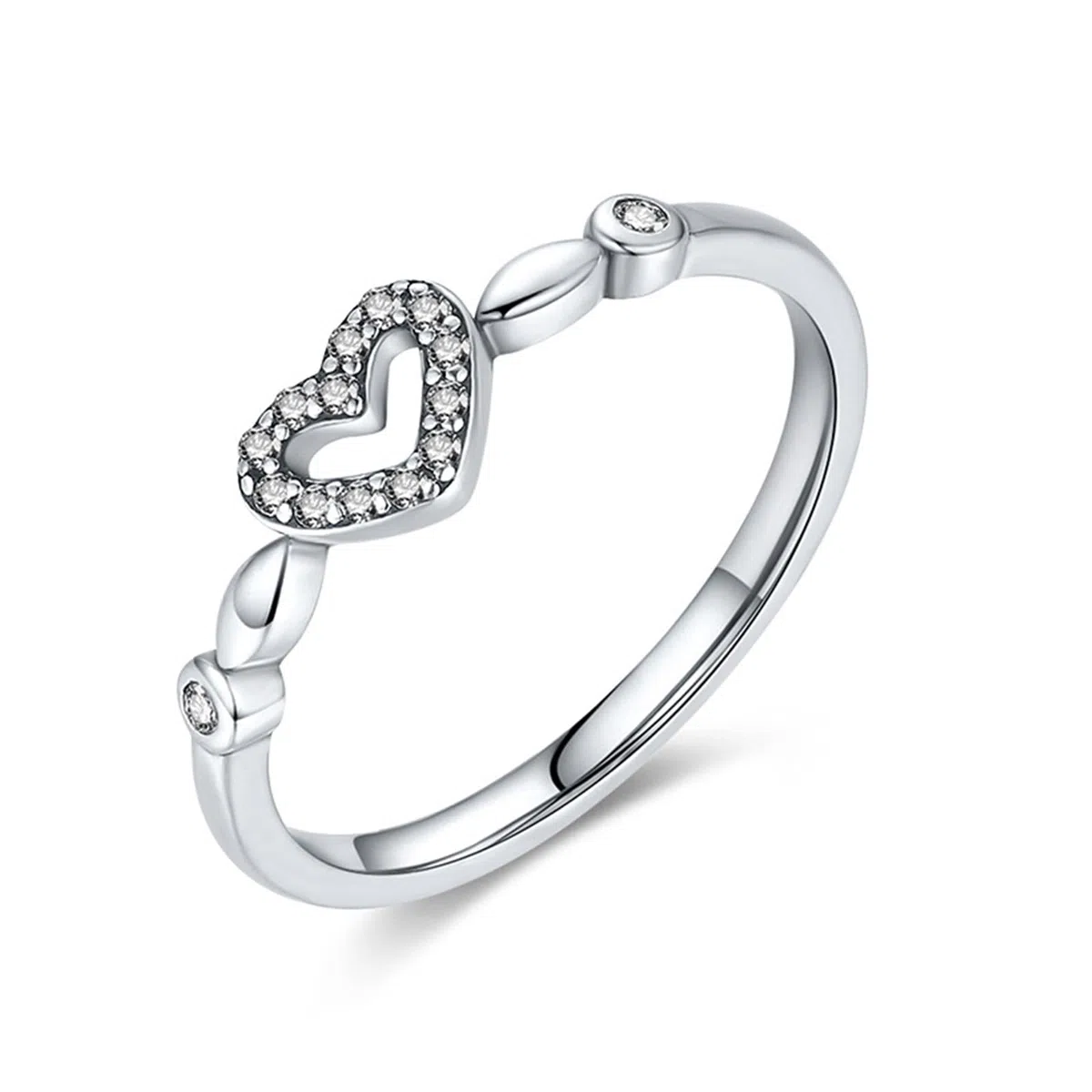 Anillos de boda para mujer con corazón de oro blanco de 9 K/14 K, anillos de boda, moissanita, oro auténtico, anillo de boda para mujeres