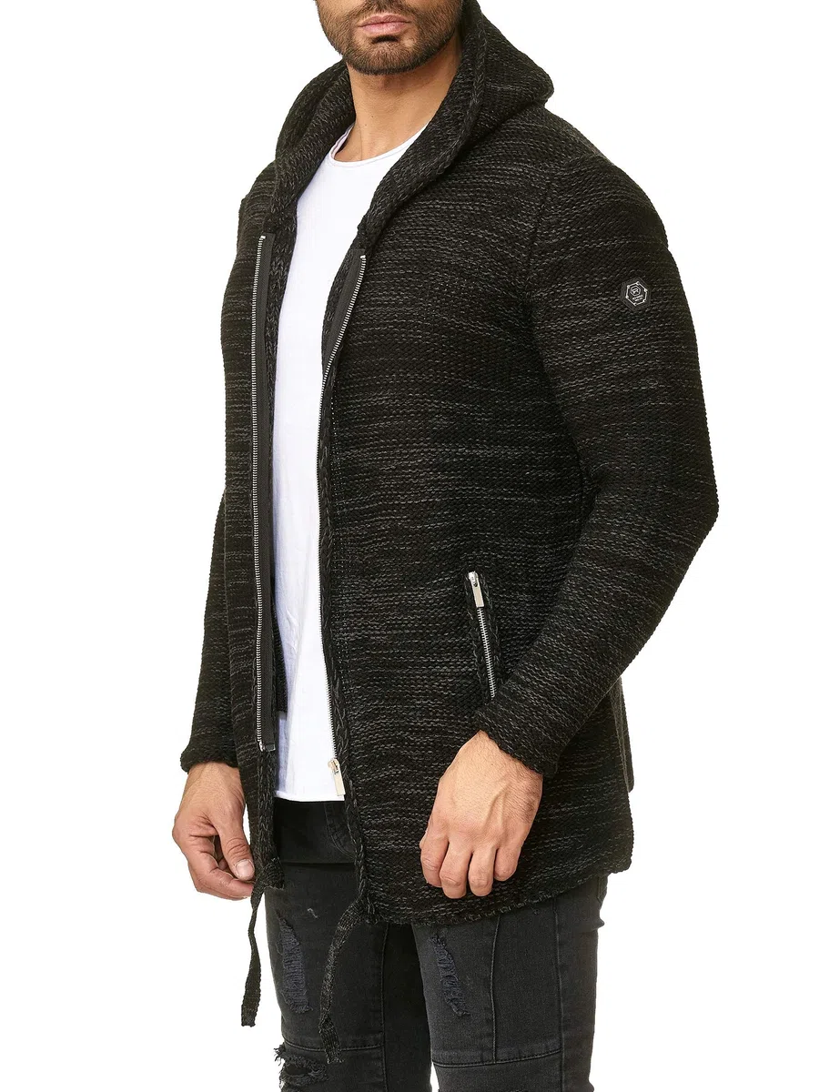 RED BRIDGE Hombres Cárdigan Sudadera con Capucha Invierno Chaqueta de Punto