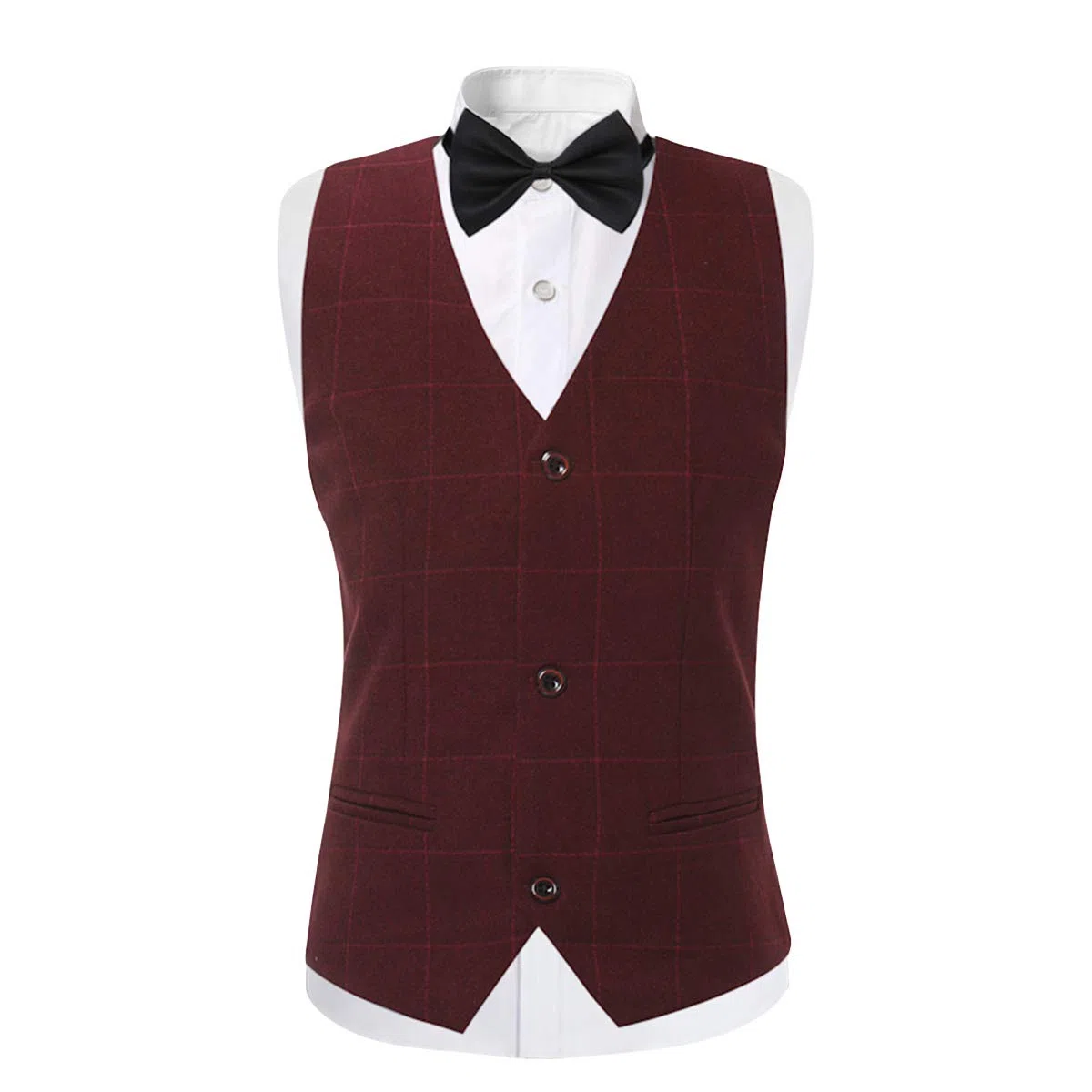 Sliktaa Trajes de niño de 3 piezas de un solo botón a cuadros trajes de color a cuadros trajes de boda fiesta rendimiento blazer chaleco pantalones