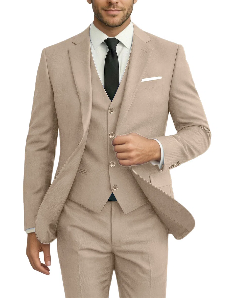 Conjunto de 3 Piezas para Hombre, Ajustado, Traje de Boda, Padrinos de Boda, Traje de graduación, Esmoquin, Negocios, Formal, Casual, Traje de Novio, Chaqueta, Pantalones