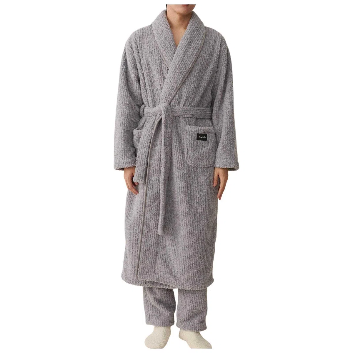 Genérico Pijamas Hombre Verano Divertidos - Conjunto De Pijama para Pareja De Albornoz De Terciopelo Coral Grueso Y Largo para Hombre De OtoñO E Invierno Hombre Sexy