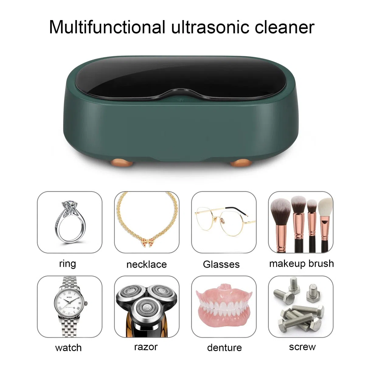 Limpiador ultrasónico con Tanque de Acero Inoxidable Limpiador sónico de 45 KHz para joyería Cepillo de Dientes Maquinilla de Afeitar Dentadura, Máquina de Limpieza de anteojos-320