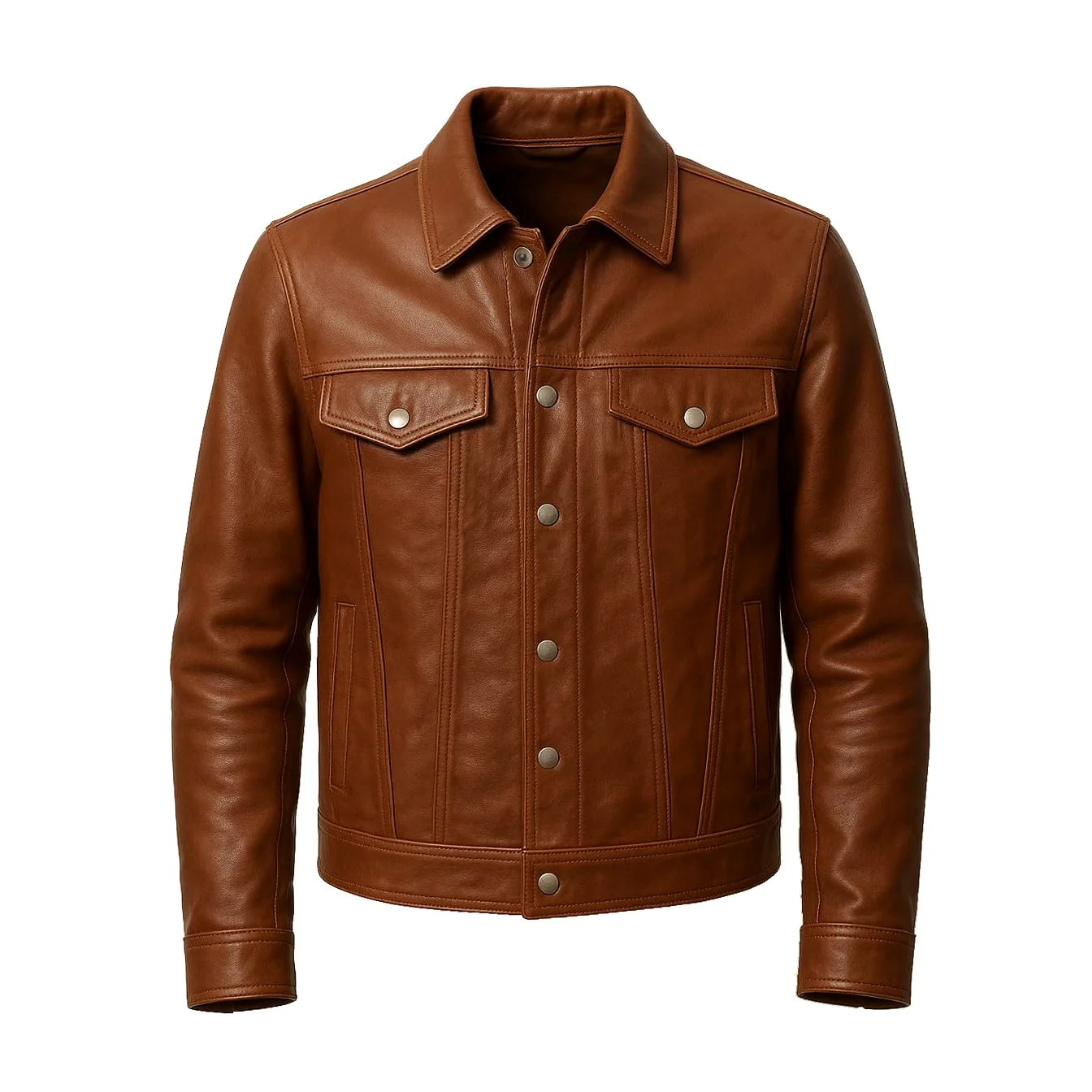 Zerimar Chaqueta Tejana de Cuero para hombre | Piel Natural Auténtica | Prenda Elegante y Cómoda con Diseño Moderno | Ideal para Uso Diario o Salidas Especiales