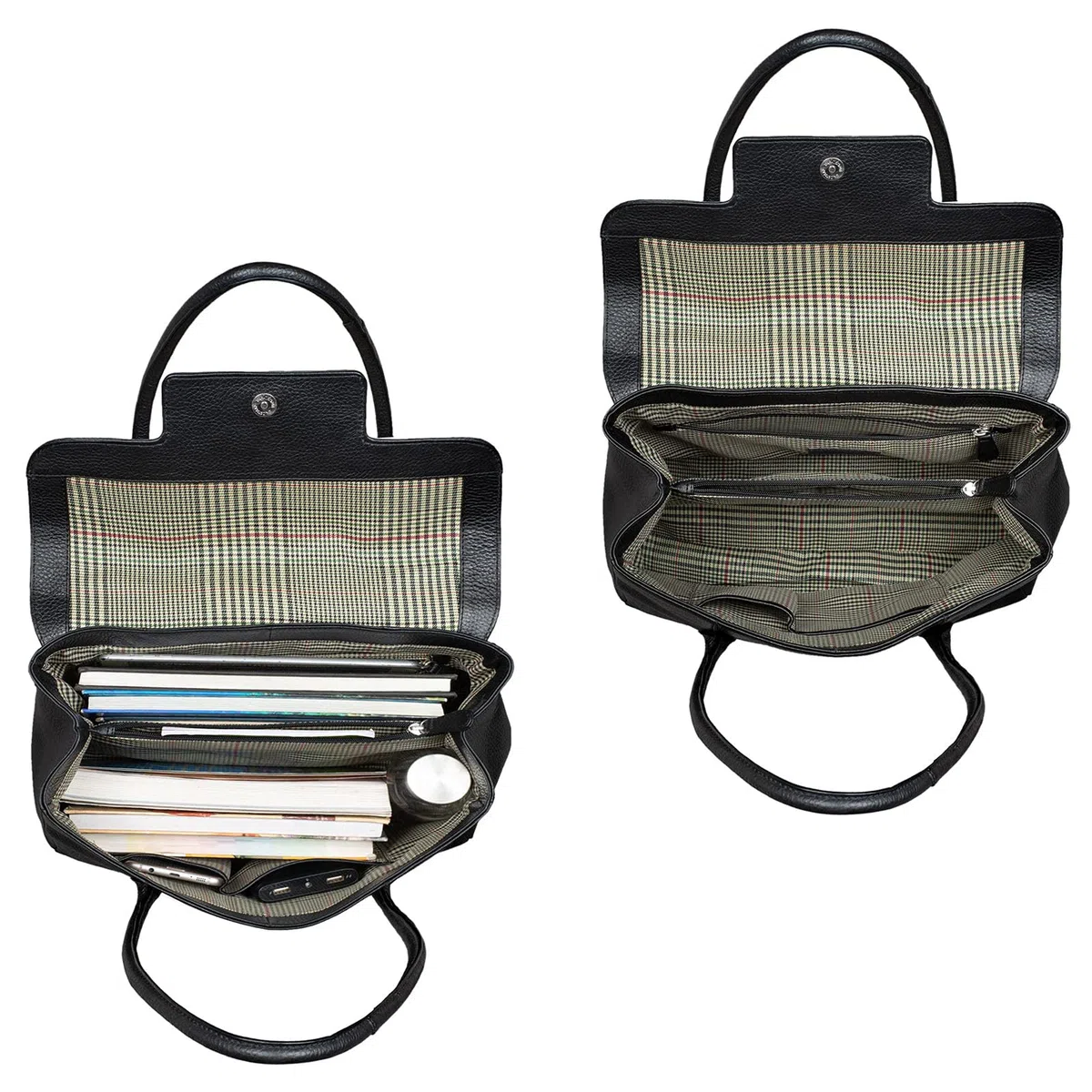 STILORD Carrie Shopper Piel Mujer de Hombro Bowling Handbag Elegante de Mano Grande Tote Shopping Bag Serraje Cuero Genuino Color:Negro