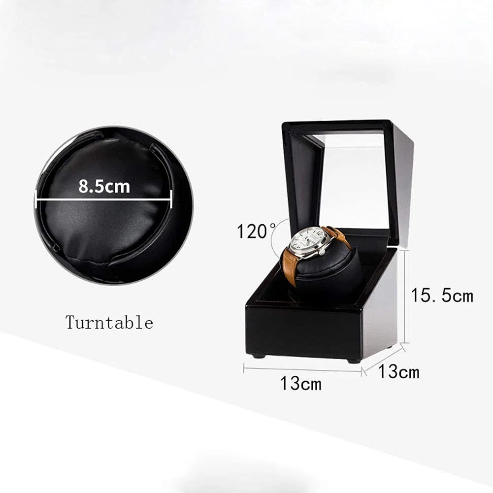 Cajas de exhibición automáticas para Relojes, Caja de Almacenamiento de Relojes Individuales de Cuero, Caja de exhibición para Relojes giratorios eléctricos y mecánicos.,