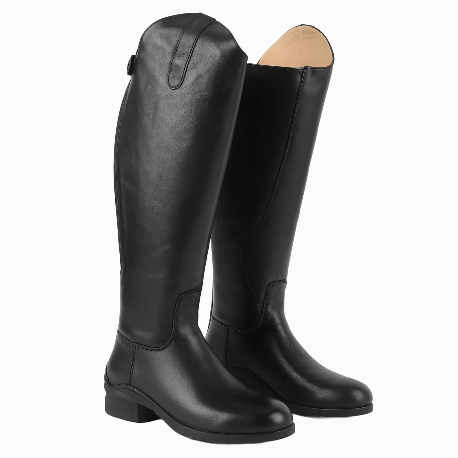 Ejoyous Botas de Equitación Altas Botas Ecuestres de Cuero EVA con Suela de Agarre con Cremallera Trasera Diseño hasta la Rodilla para Jinetes Unisex Que Entrenan Trabajo Estable Uso Diario