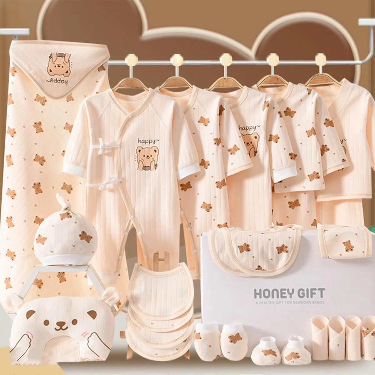 Conjunto de ropa para niños, ropa linda de algodón, suave y transpirable, unisex, para casa, ducha, mamá, cumpleaños, registro de fotografía