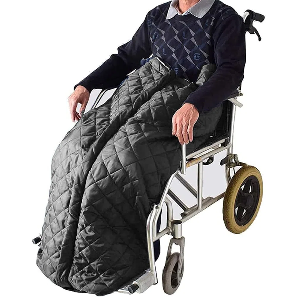 Manta para silla de ruedas, forro polar cálido para la parte inferior del cuerpo, cubierta gruesa y suave para personas mayores, accesorio acogedor para sillas de ruedas y ayudas de movilidad