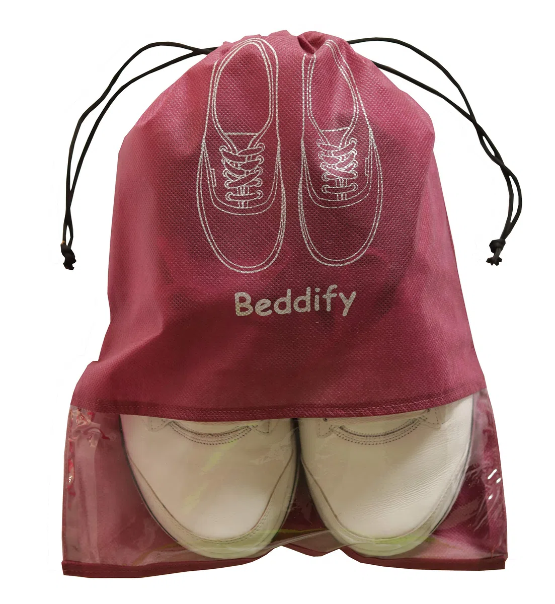 Beddify Funda para zapatos de viaje de 12 piezas (12 x 16 pulgadas), bolsa portátil no tejida, organizador de calzado duradero (juego de 12), Plata, rosa y granate, Pack of 12, Accesorios de viaje