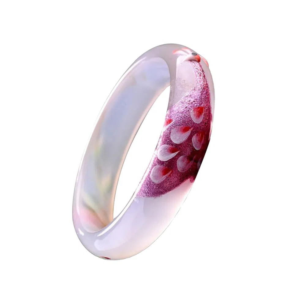 Bangle de Jade para Mujeres Buena Suerte Brazalete de Brazalete Jade Bangle Fashion Vintage Pulsera de Piedra Navidad (Bangle13, 58-59 mm)