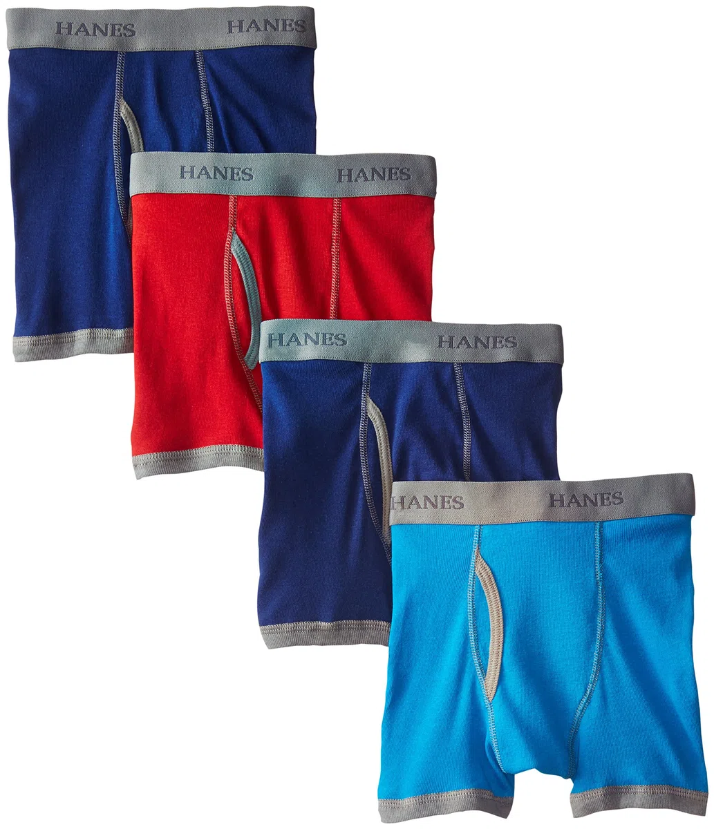 Hanes Paquete de 4 calzoncillos tipo bóxer Ultimate Comfort-Flex Ringer para niño
