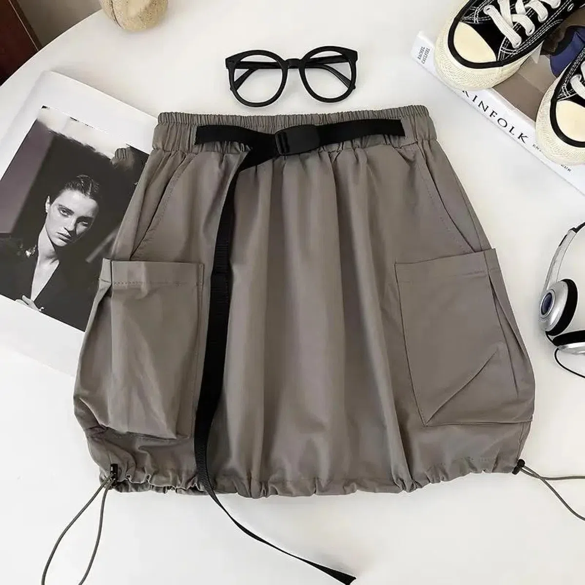Falda Mujer Larga Cintura Alta Elástica Plisada Skirt Falda Corta De Cintura Alta para Mujer
