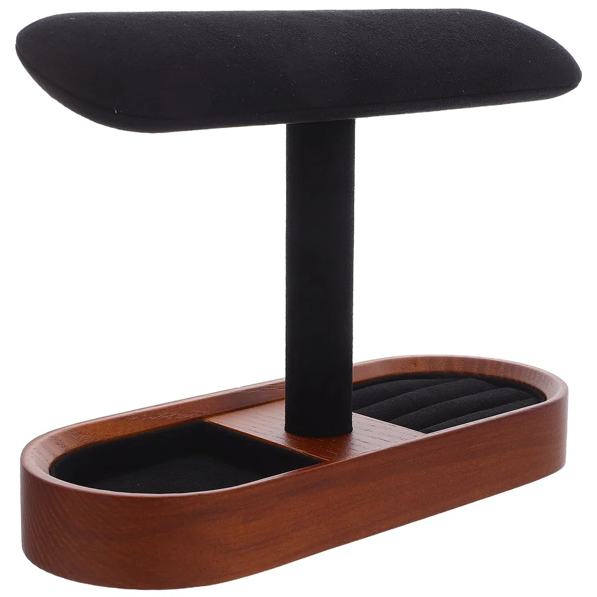 Soporte de Madera para Relojes y Pulseras Barra T Expositor Multifuncional para Anillos y Gemelos Organizador de Joyería Negro Adecuado para Exhibición y Almacenamiento