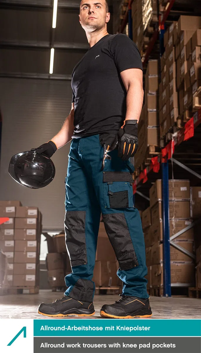 ACE Genesis Pro Pantalones de Trabajo Largos para Hombre - Pantalones Cargo de Trabajo para Hombre - Cintura elástica y Bolsillos en Las Rodillas