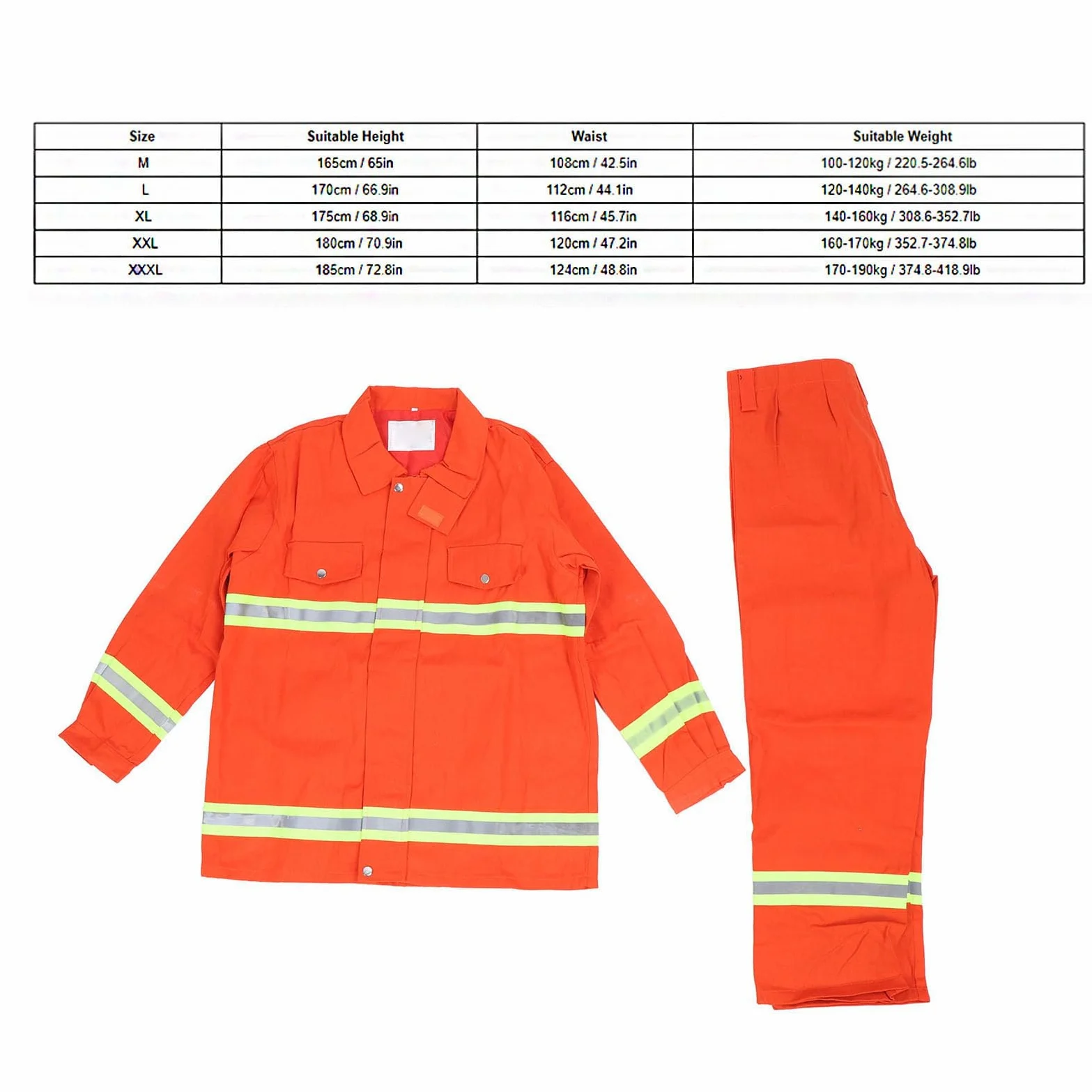 Traje de Trabajo Ignífugo Reflectante Mono a Prueba de Llamas Aislamiento Térmico Traje Ignífugo para Trabajadores en Entornos de Alto Riesgo Algodón/ABS/nylon 1 Juego para Uso Industrial