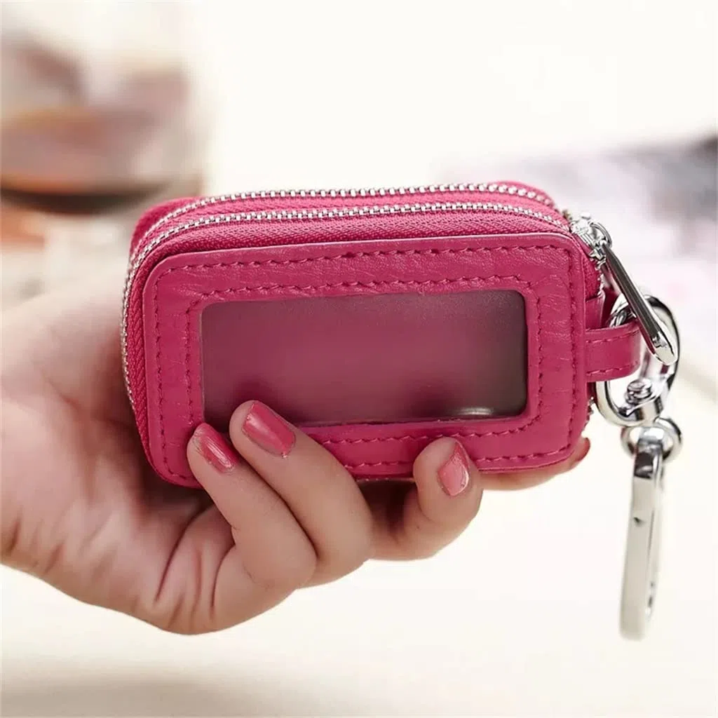 Llavero Unisex para Coche con Doble Cremallera, Bolsa de Almacenamiento para Llaves (Color: Paquete de 3, tamaño (A como Muestra la Imagen)