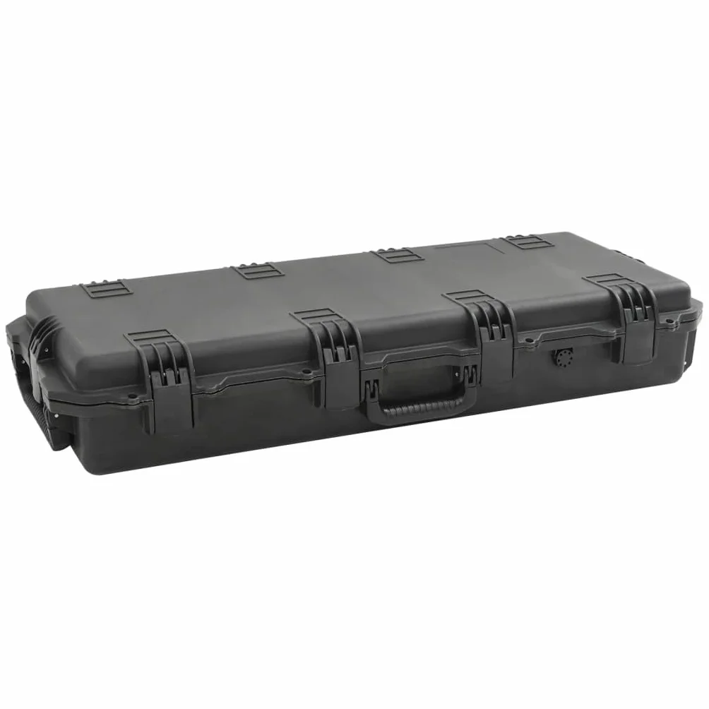 Maletín de transporte de polipropileno y ABS negro para viajes en avión, rígida, con inserto de espuma, válvula de presión, 100,5 x 42 x 17 cm, con cerradura, para exterior y almacenamiento